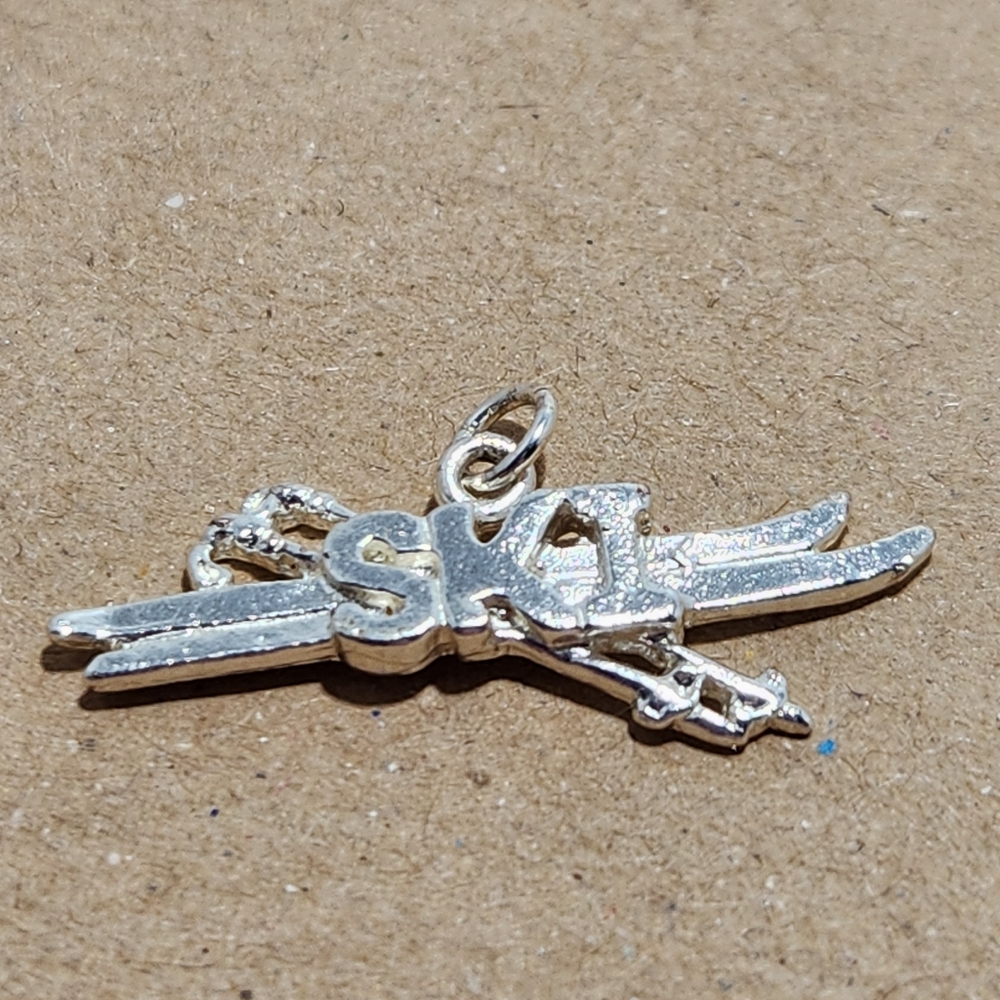 925 Sterling Silver Ski Charm
